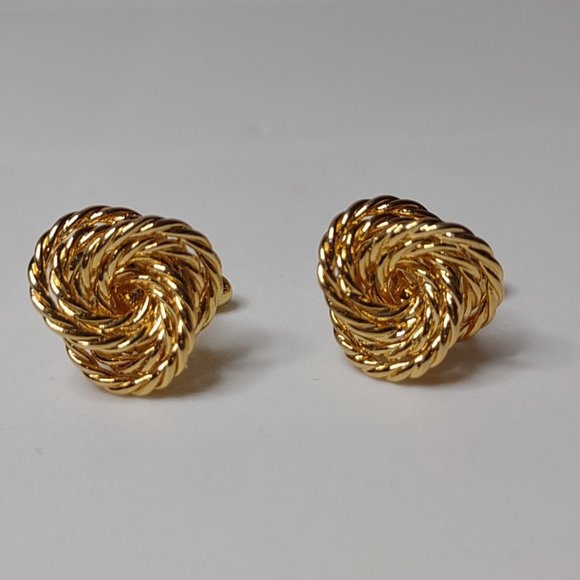 Gold Tone Knot Bullet Back Cufflinks - Picture 4 of 10